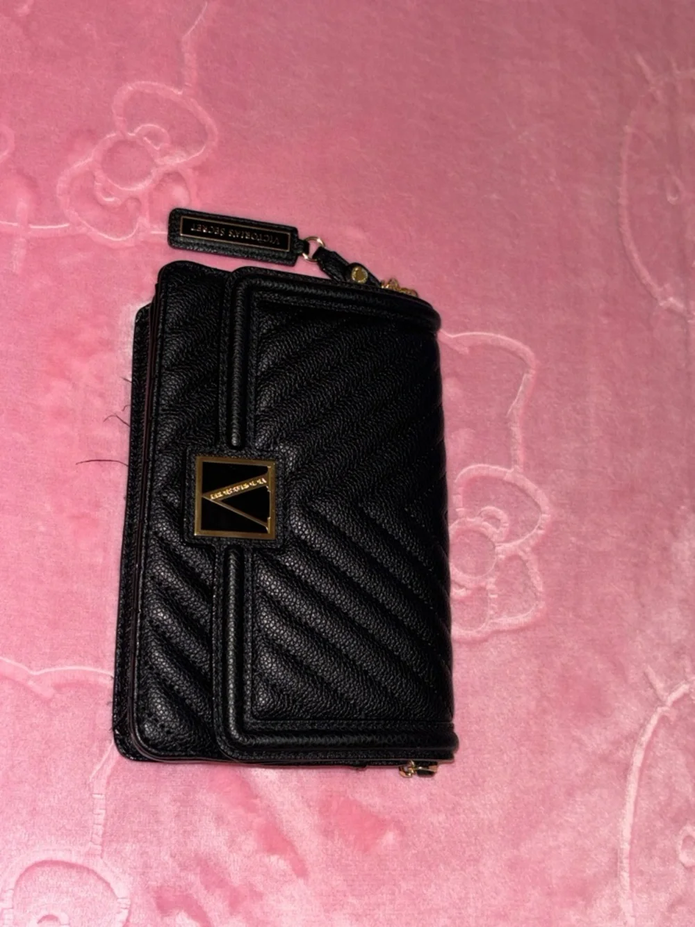 Victoria's Secret Black Quilted Crossbody purse - Picture 1 of 4